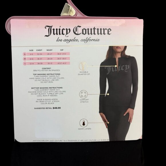 Juicy Couture Black Quarter Zip Long Sleeve Top & Legging Set - Picture 2 of 2